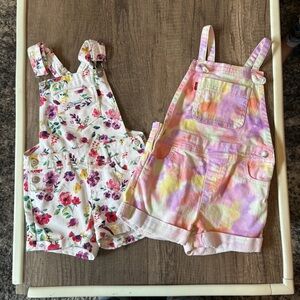 Toddler Girl 4T Shortall Bundle Levi’s Jordache Floral Tie Dye
